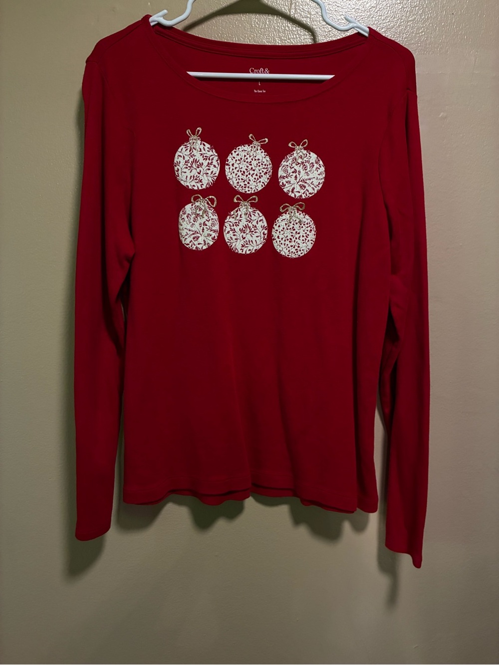 croft & barrow Red Classic Crew Neck Tee